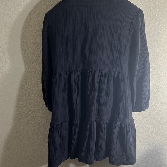 Madewell Lightspun Colette Mini dark navy  Dress women’s Size M boho flowy - Picture 7 of 7